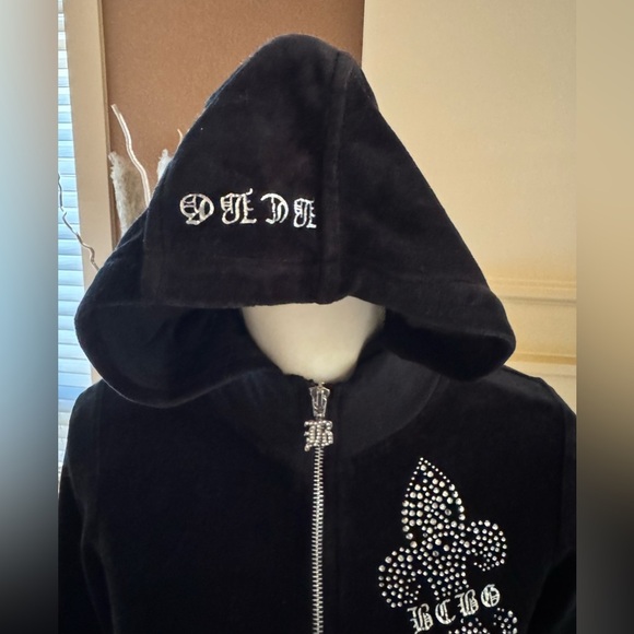 BCBGMaxAzria Y2K Black Rhinestone Bomber Jacket - Picture 5 of 15